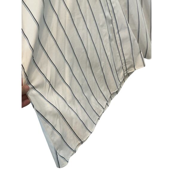 Banana Republic Women Striped Poplin Mini Dress Size M White Blue Preppy Classic - Picture 10 of 13